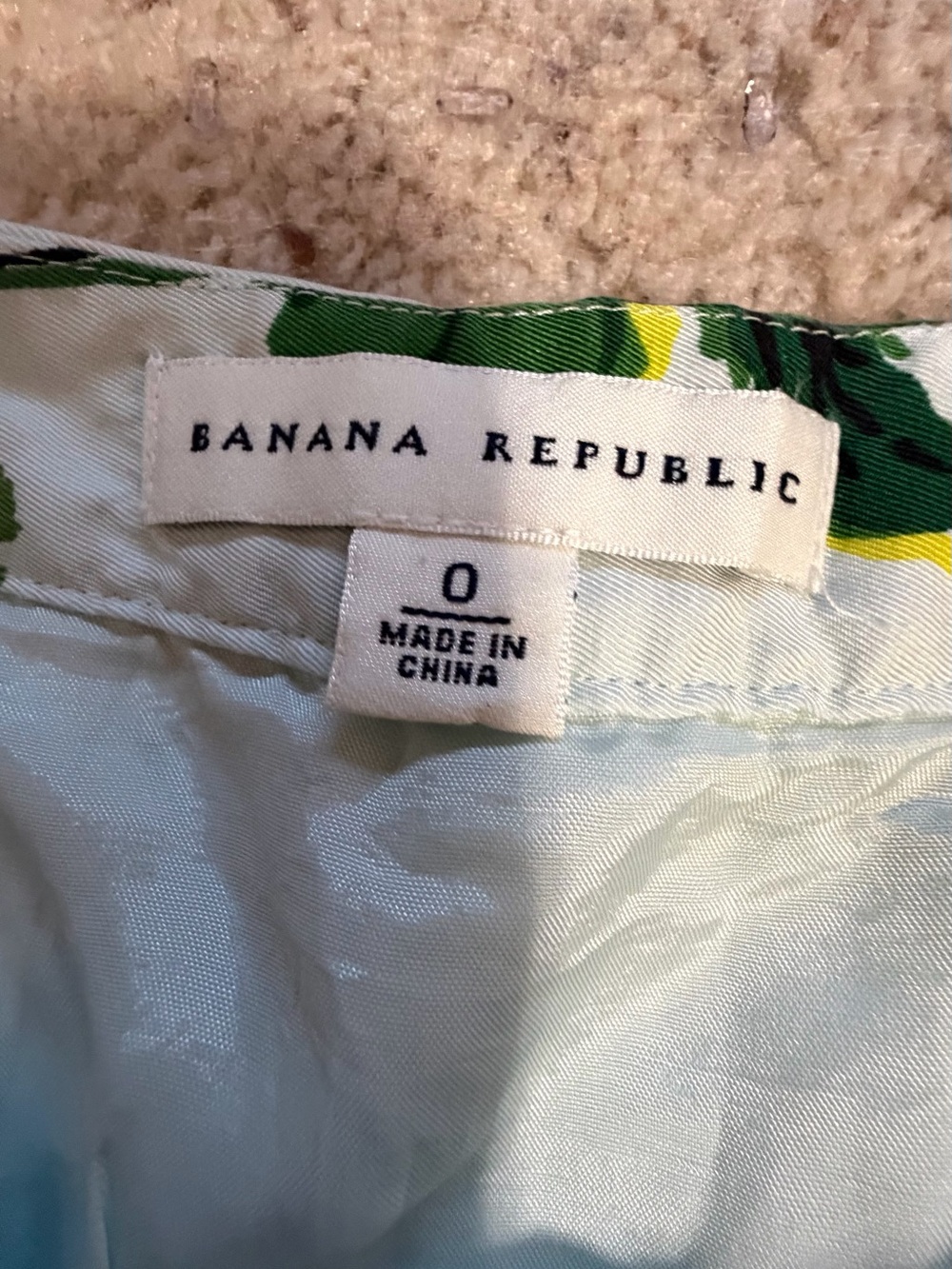 Banana Republic 100% Silk White Floral A-Line Skirt with Blue and Green Print - Picture 5 of 7